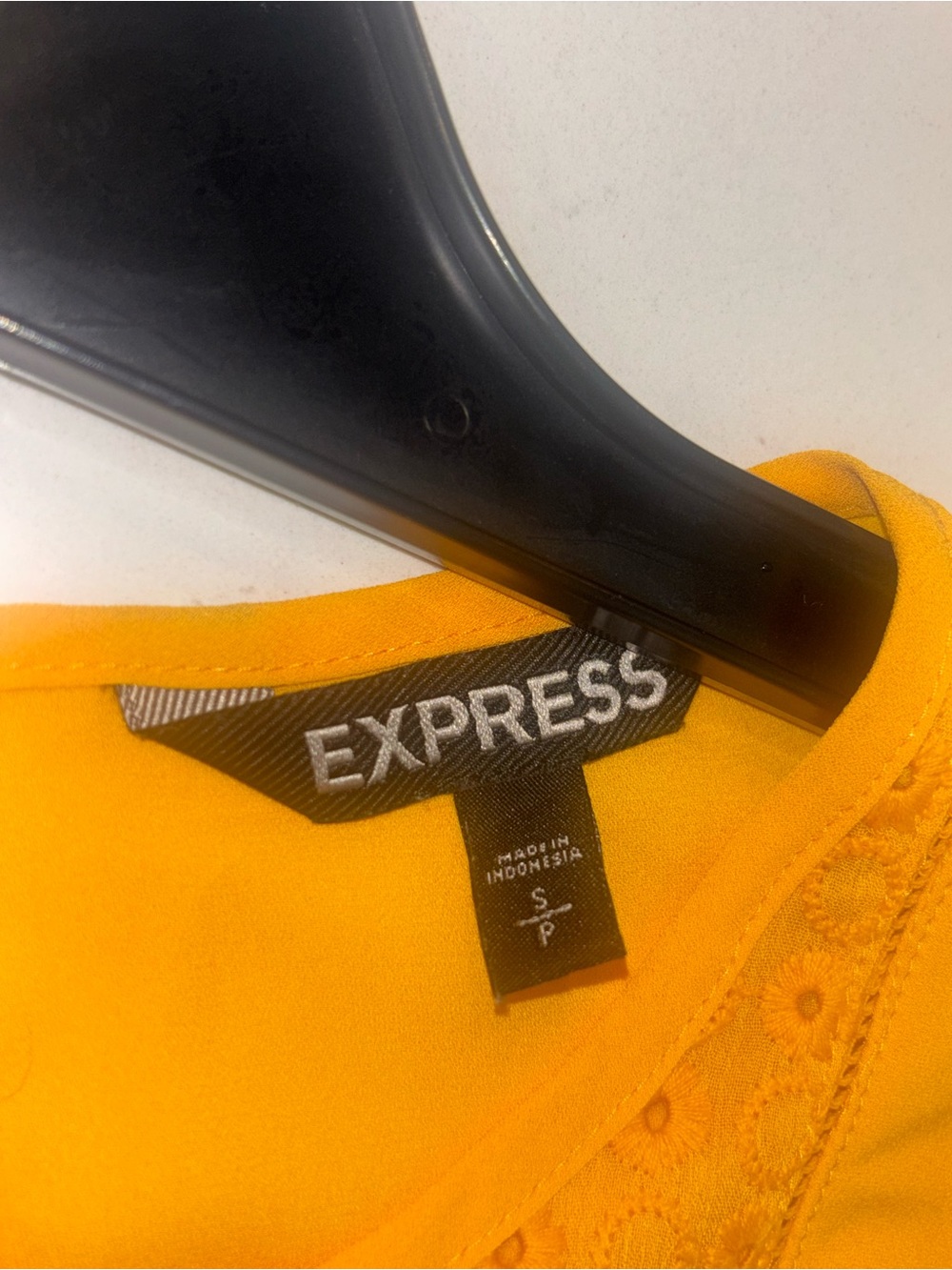 Express Yellow Ruffle Eyelet Front Blouse - Picture 2 of 4